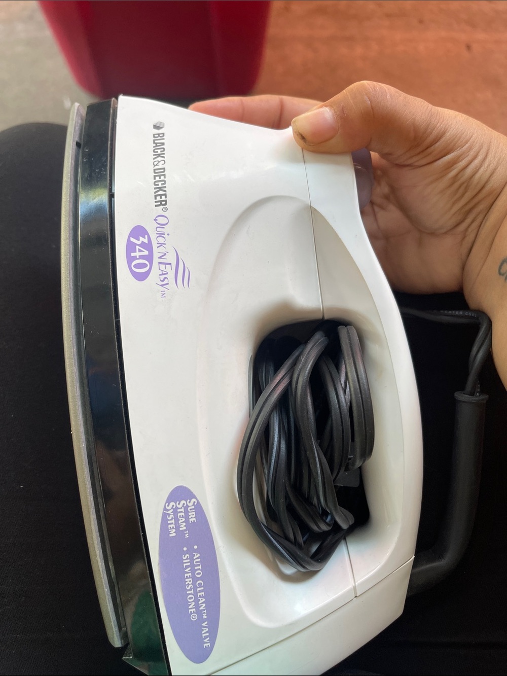 Black & Decker White and Black Handheld Steam Iron